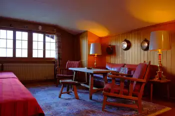Wohnzimmer der oberen Ferienwohnung in Arosa
